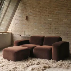 Nordic Velvet Fabric Three Seater Sofa Set with Sponge Filling Rectangle Shape Sectional Design for Hotel Lobby Apartment Use
