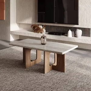 Nordic Wood Luxury Modern Square MDF Wood Tea Table for Home or Hotel Dining Center Coffee Tables Living Room Furniture Wooden
