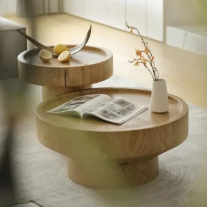 Nordic Wooden Coffee Table Original Solid Wood Home Furniture Multi functional Silent Design Living Room Bedroom Office Model