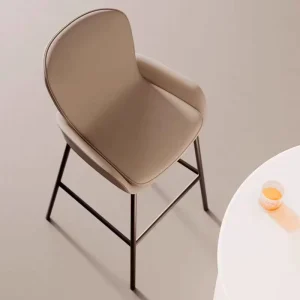 Nordic style Velvet Metal Bar Stool Backrest High Elastic Foam Sponge Modern Minimalist Design Home Commercial Use Cafes Dining