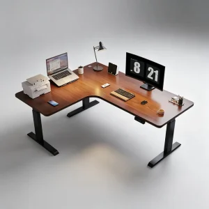 ODM L Shaped Electric Sit Stand Desk Height Adjustable Corner Standing Computer Desk for Home Office Gaming Workstation
