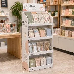 ODM Retail Paper Display Shelf for Book Magazine Leaflet Corrugated Cardboard Promotion Display Stand