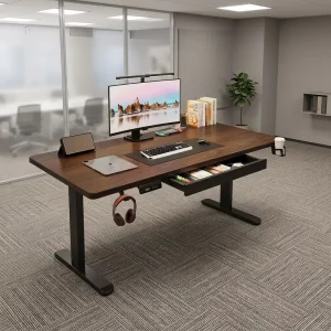 OEM 1400*600mm Dual motor Electric Height adjustable Desk Basic Height adjustable Office Desk Standing Computer Desk