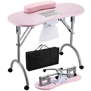 OEM Beauty Nail Table Multi purpose Folding Manicure Table for Salon Metal & Wood Panel Modern Design YH1262 M