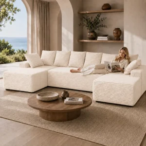 OEM Cloud Couch Modular Sectional Sofa Bed Luxury U Shaped Convertible Boneless Compressed Apartment Living Room Decor Sofa ODM