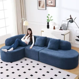 OEM Compressed Sofa Bed Boneless Couches Convertible Foldable Sofa Roll Pack Sectional Sofa with Chaise for Living Room ODM