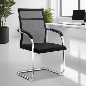 OEM Factory Direct Modern Home Office Furniture Strong Electroplating Finish Iron Base Black Office Mesh Chair for Waiting Rooms