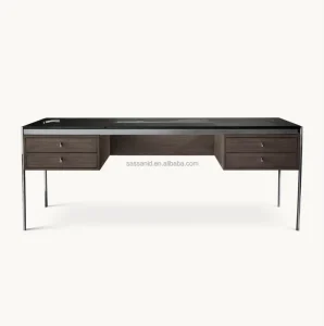 OEM Italian Design Home Office American Walnut Contemporary Desk 80 Inch Desk