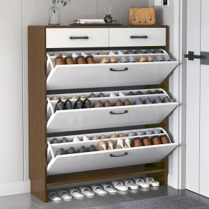 OEM MDF Fiberboard Flip Bucket Ultra-thin Shoe Cabinet for Home Use Doorstep Entry for Small Households Economical Shoe Rack