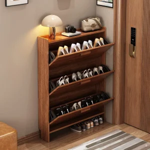 OEM Mid Ancient Shoe Cabinet Ultra-thin Entrance Door Household Popular Large Capacity Flip Bucket Entrance Storage Shoe Rack