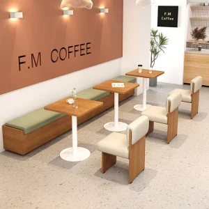 OEM Modern High Back Restaurant Furniture for Hotel Dining Commercial Use Silent Wind Book Bar Combination Tables Chairs