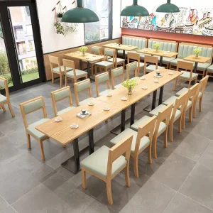 OEM Modern Minimalist Durable Wood Metal Restaurant Furniture Tables Chairs Dining Sets for Hotel Bar Pub Cafe Coffee Shop