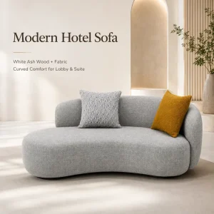 OEM Modern Sofa Set Hotel Cashew Sofa 3 Seater Couch Wooden for Hotel Room