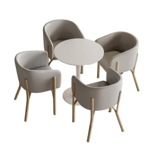 OEM Modern Space Saving Small Round Office Reception Negotiation Table and Chair Set for Shopping Mall Business Discussion