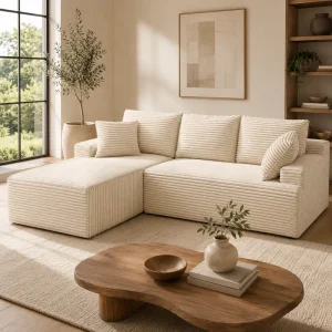 OEM Modern Upholstered Compressed Sofa ODM Modular Cloud Corduroy Sectional Couches Luxury Boneless L Shaped Sofa Bed in a Box