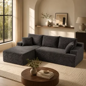 OEM Modern Upholstered Compressed Sofa ODM Modular Cloud Corduroy Sectional Couches Luxury Boneless L Shaped Sofa Bed in a Box