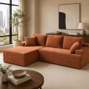 OEM Modern Upholstered Compressed Sofa ODM Modular Cloud Corduroy Sectional Couches Luxury Boneless L Shaped Sofa Bed in a Box