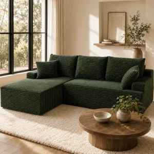 OEM Modern Upholstered Compressed Sofa ODM Modular Cloud Corduroy Sectional Couches Luxury Boneless L Shaped Sofa Bed in a Box
