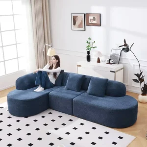 OEM Modular Boneless Couches Bed in a Box Modern L Shaped Sectional ODM Canape Compressed Sofa Convertible Chaise Furniture