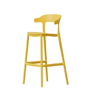 OEM ODM Factory Price Modern Durable Outdoor PP Stackable Plastic High Back Bar Stool for Dining Office Hotel Use