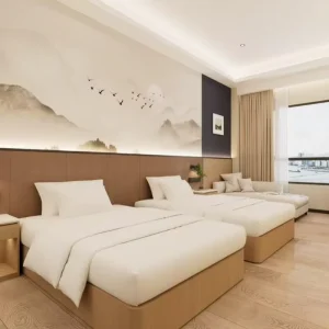 OEM ODM Luxury Modern Eco Friendly Durable Commercial Solid Wooden Panels Five Star Hotel Bedroom Furniture Set