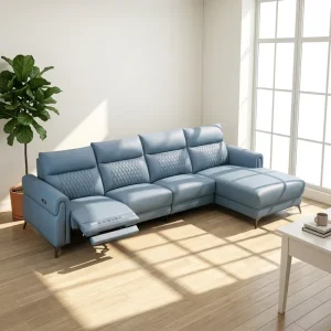 OEM ODM Modern 4 Seater Office Functional Genuine Leather Electric Corner Sofa Recliner Factory Home Furniture