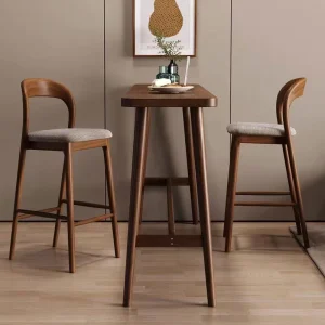OEM ODM Modern Wooden Leisure Restaurant Home Bistro Kitchen Commercial Bar Furniture Bar Stools High Chairs Set