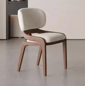 OEM ODM Nordic Solid Wood Genuine Leather Commercial Office Villa Bar Coffee Hotel Restaurant Dining Chairs Set
