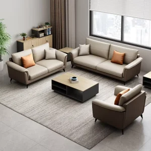 OEM ODM Reception Business Office Sofas 1 2 3 Seat Leather Living Room Office Recliner Sofa Set