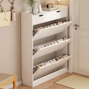 OEM ODM Shoe Cabinet Hallway Entrance Household Flip Bucket Style Foyer Cabinet Wall Storage Narrow Cabinet Entrance Shoe Rack