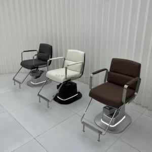 OEM Professional Barber Chair with Durable Stainless Steel Frame Hydraulic Adjustable Height CE Certified for Outdoor Use