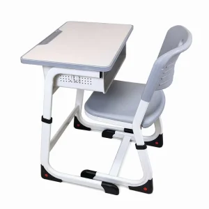 OEM Single Student Desk Chair Set Wood Table Top Adjustable Ergonomic School Furniture for International Living Room Bedroom