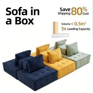 OEM Vacuum Compressed Modular Foam Sectional Sofa Space Saving Lounge Seating for Hotel Reception Studio Apartment Office
