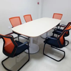 OEM factory direct price green material customized veneer small meeting table for 6 seater