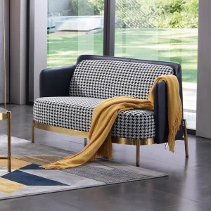OKI PZ8 Modern Luxury Two Seater Sectional Velvet Sofa Chair with Sponge Filled Fabric Color Blending Living Room Hotel Use