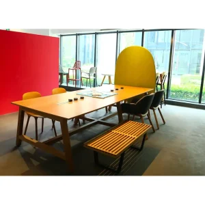 OKOMOKA Modern Conference Room Set Solid Wood Office Furniture Meeting Table and Chairs for Reunions & Meetings