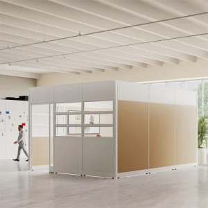 OMNI Modern Durable Stainless Steel Office High Wall Cubicle Workstation Call Center Reconfigurable Panel Systems for Office