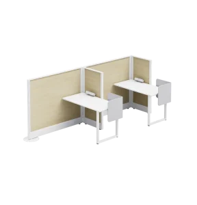 OMNI Office Workstation with Acoustic Panels and USB Charging Call Center Workstation