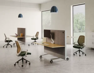 OMNI Reconfigurable Height Adjustable Cubicle Workstation Acoustic Panel Workstation for Office