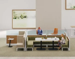 OMNI Sound Absorbing Office Workstation Commercial Team Workstation with Mute Partition Screens