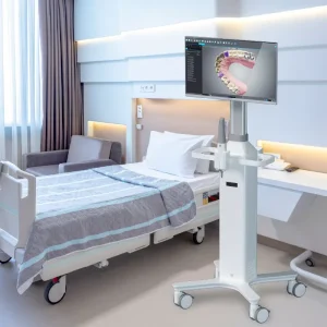 OS 6Pro Compact Dental Medical Trolley Aluminum Alloy All in One PC Design Flexible Mobile Cart for Dental Clinic Equipment
