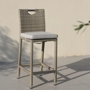 OSMEN Almansa Wicker Metal Bar Chairs with No Arms Outdoor High Bar Chairs for Patio Balcony