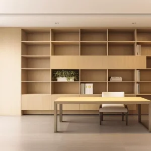 Oak Solid Wood Wardrobe Desk Combo Luxury Bedroom Storage Integrated Workstation