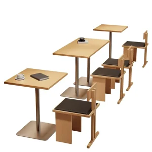 Ocean style Korean style Restaurant Furniture Commercial Table Chair Set for Cafes Milk Tea Shops PVC Material Modern Design