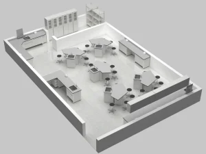 Octangle Oval Shape Metal Student Lab Table for School University Hospital Use in Saudi Arabia Area