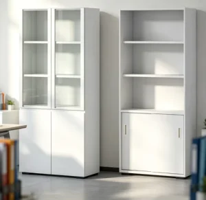 Office Aluminum Frame Adjustable Lockable Filing Cabinet 2 Drawers E0 Level MFC Board 25mm Shelf Detachable Layers Short Design