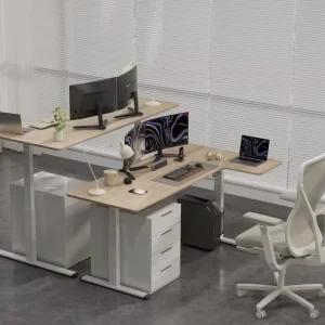 Office Assemble Dual Motor Hight Adjustable Sit Stand Desk Electric Table Frame Standing Work Desk