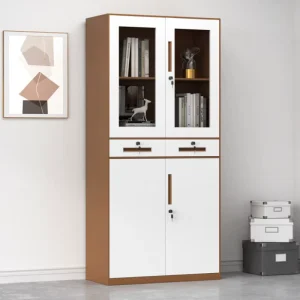 Office Cabinet Steel Lockable Storage File Cabinet with Middle Drawer Modern Filing Cabinet for Workstation