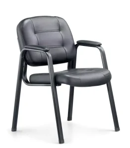 Office Chair Arm Rest Office Chair Black Leather Visitor Conference Chair With Legs
