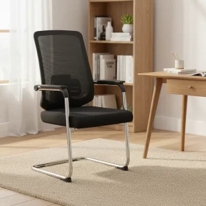 Office Chair With Armrest No Wheel Meeting Room Luxury Computer Visitor Waiting Modern Conference Mesh Office Chair